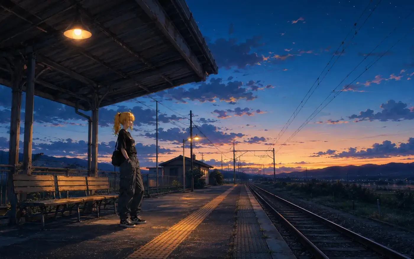 夕暮れの駅に佇むKANATA